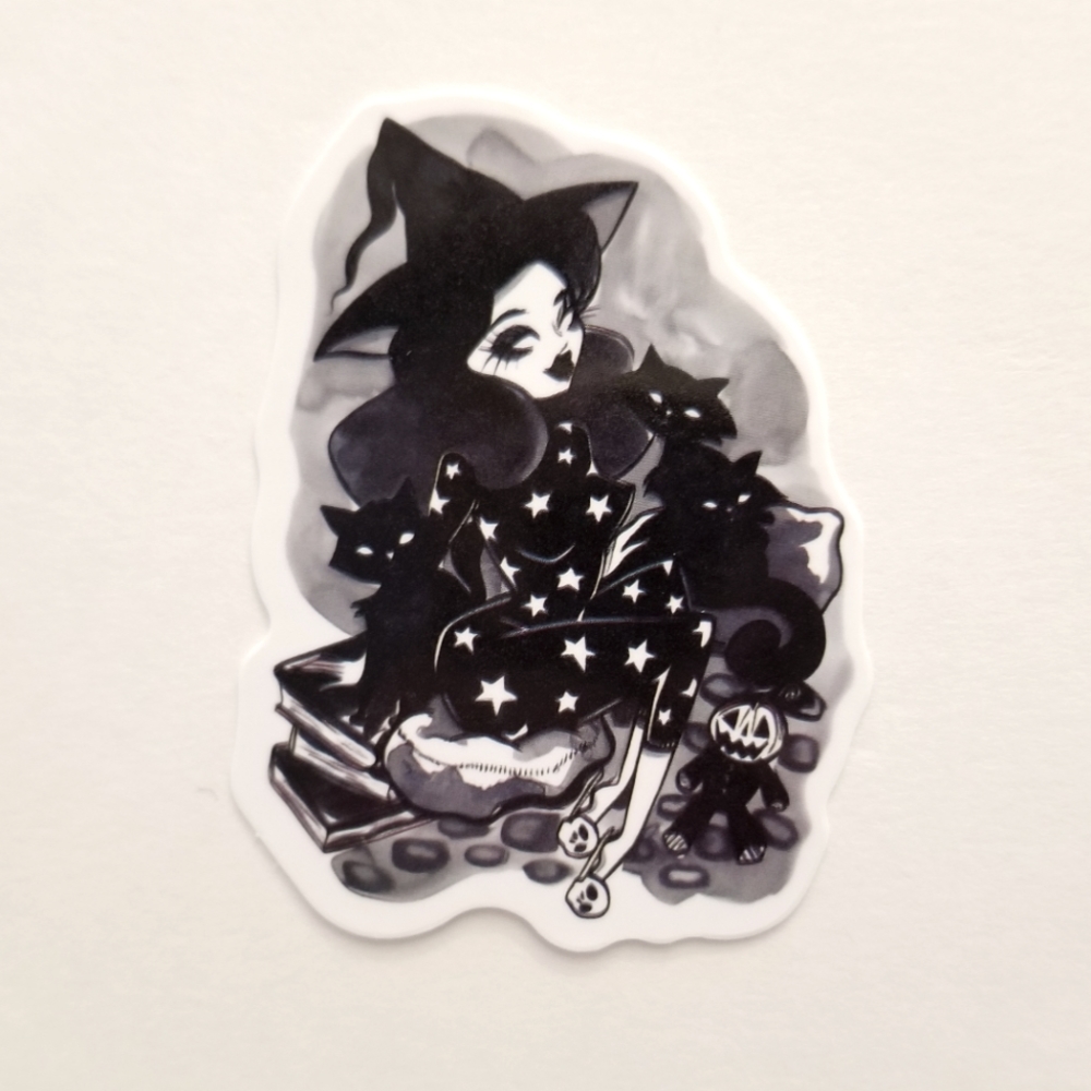 10/$10 Cute Witch & Cats Sticker